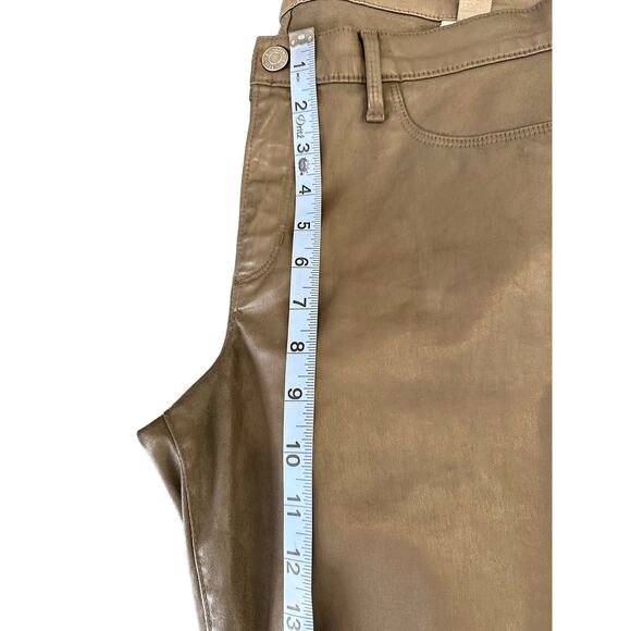 Banana Republic Taupe Mature Casual Coated Sateen Skinny Ankle Pant Size 31 - Picture 11 of 13
